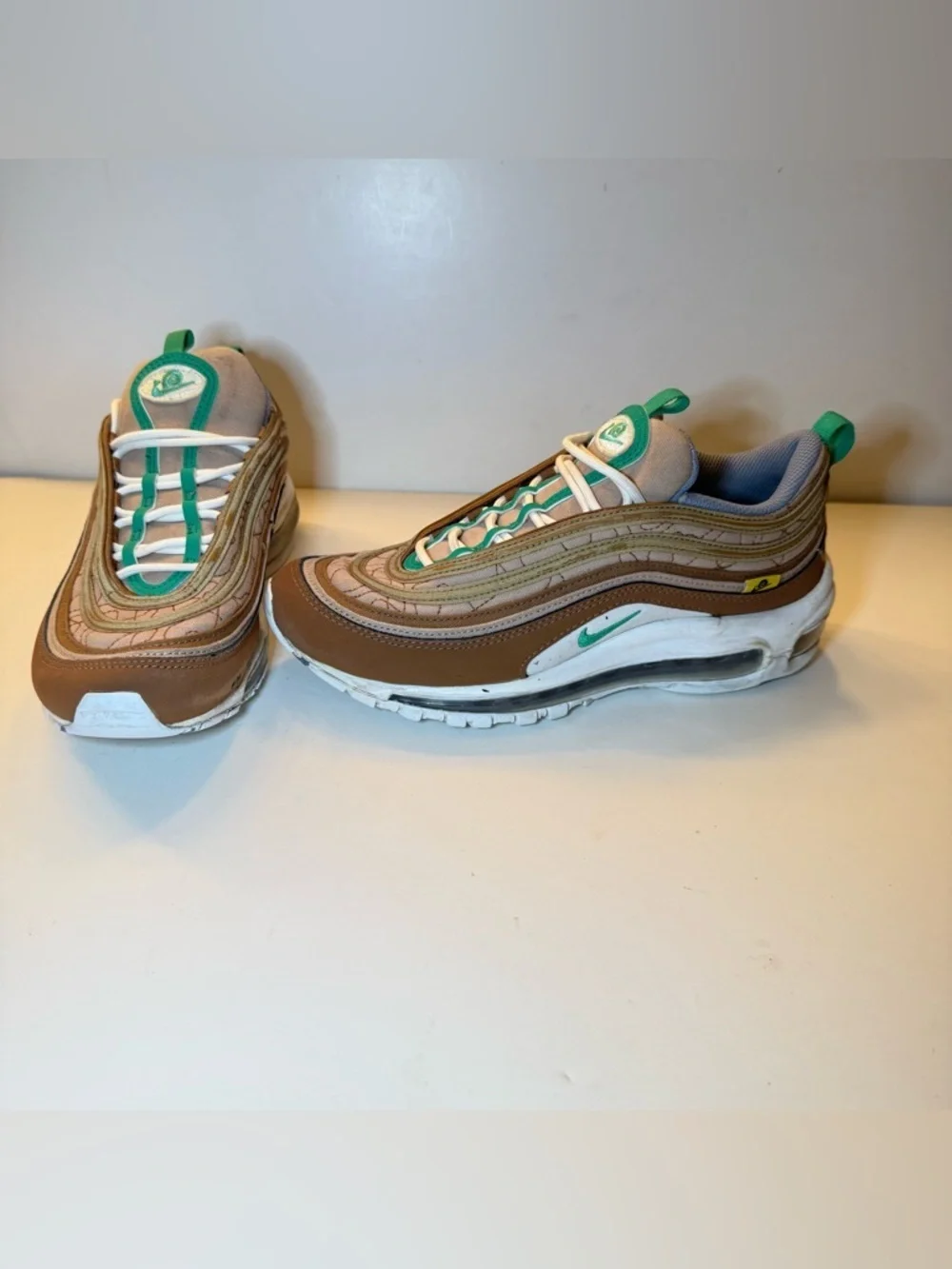 Nike Air Max 97 Brown, Green & White Retro Sneakers